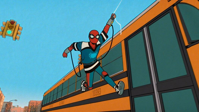 Spider-Man on a school bus website. 